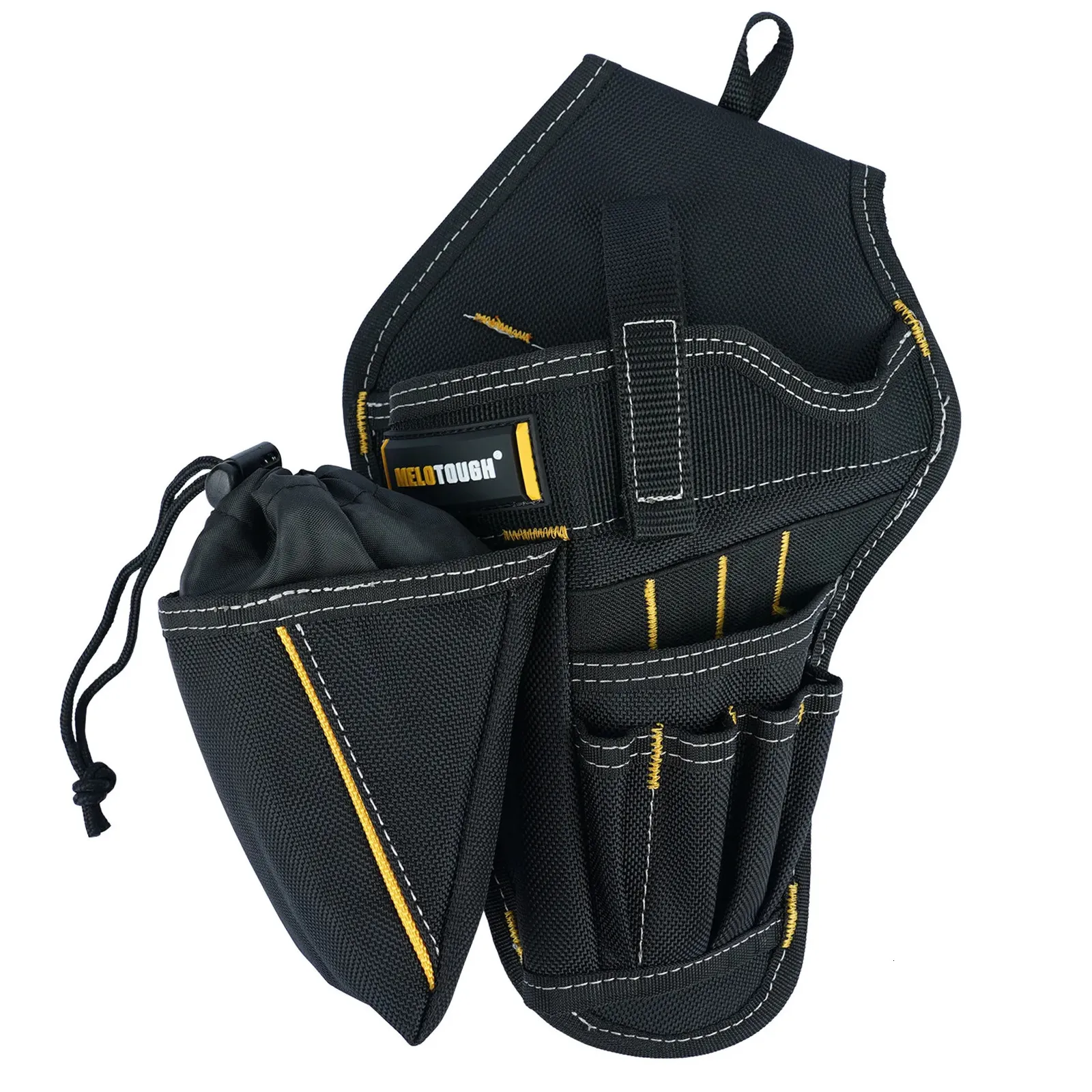 Midjepåsar Melotough Drill Holster Impact Driver Holster Tool Bags Tool Pouch med bitpåse Tungt Impact Holster för verktygsbälte 231006