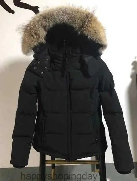 Casaco de penas de ganso feminino jaqueta de inverno real gola de pele de lobo com capuz ao ar livre casacos quentes e à prova de vento com boné removível senhoras parka Xs-3xll3fn