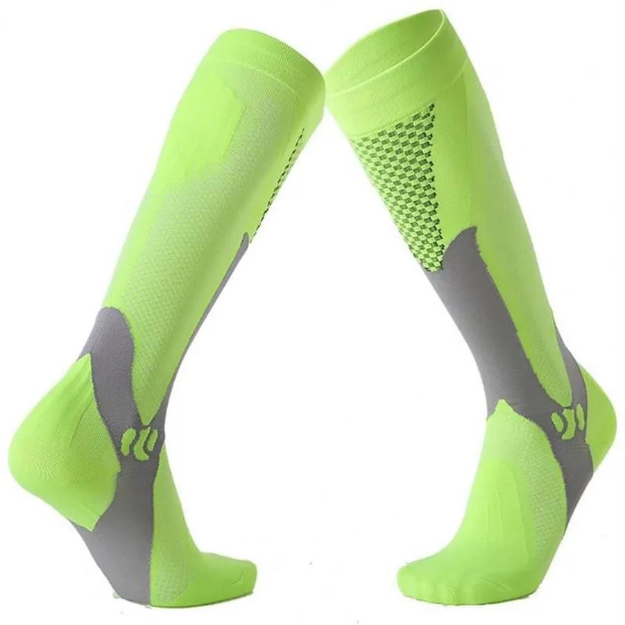 Chaussettes pour hommes Hommes Color Block Bas de compression respirants pour le sport en cours d'exécution Cycling211y