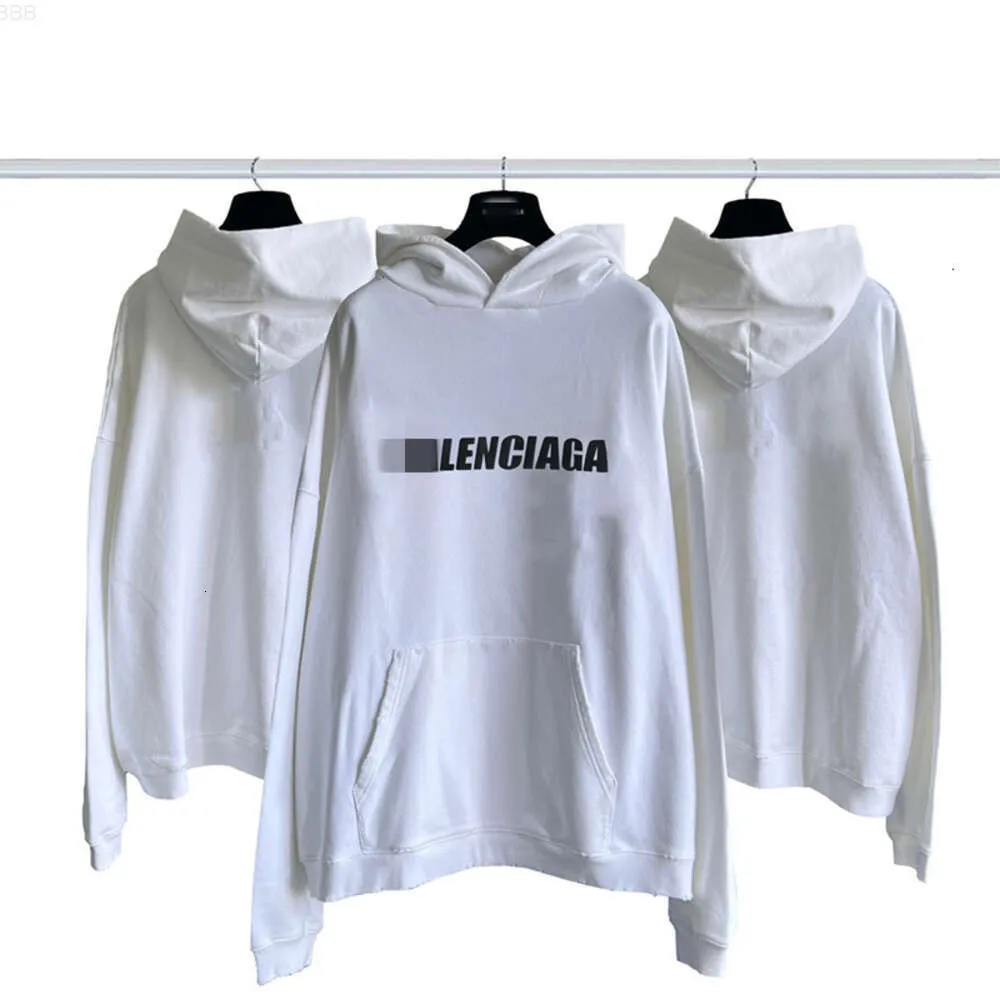 Balenicagas Designer Hoodie Luxury Trend Fashion Autumn and Winter New B Family Family Fashion Brand Family Tester Stampa lacrimoglina indossata H mp4j mp4j