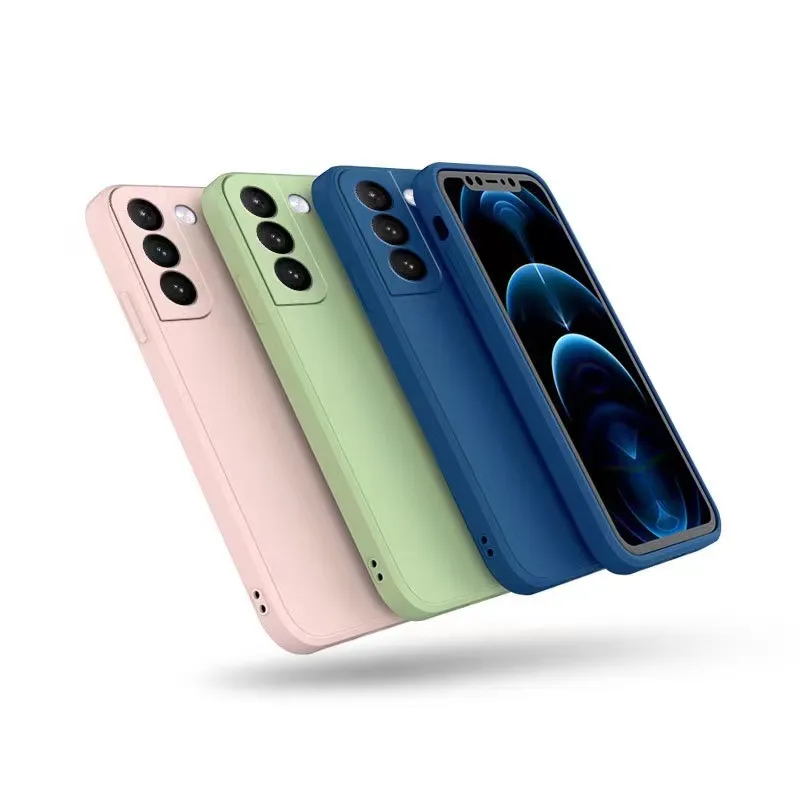 Venta al por mayor, nuevo estilo, sensación de piel suave, funda anticaída de silicona TPU, fundas de teléfono simples para Samsung S23 Plus S23 S22 S21 S20 S11 S10 S9 S8 Ultra lite