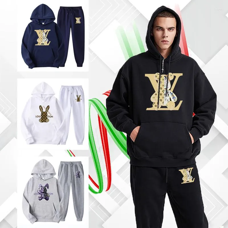 Męskie dresy luksusowe bluzy projektowe Zestawy Man Hooded Pullover Bluza Jogger Sidepants Suit Fits Mężczyzna Hip Hop Streetwear Tracksuit