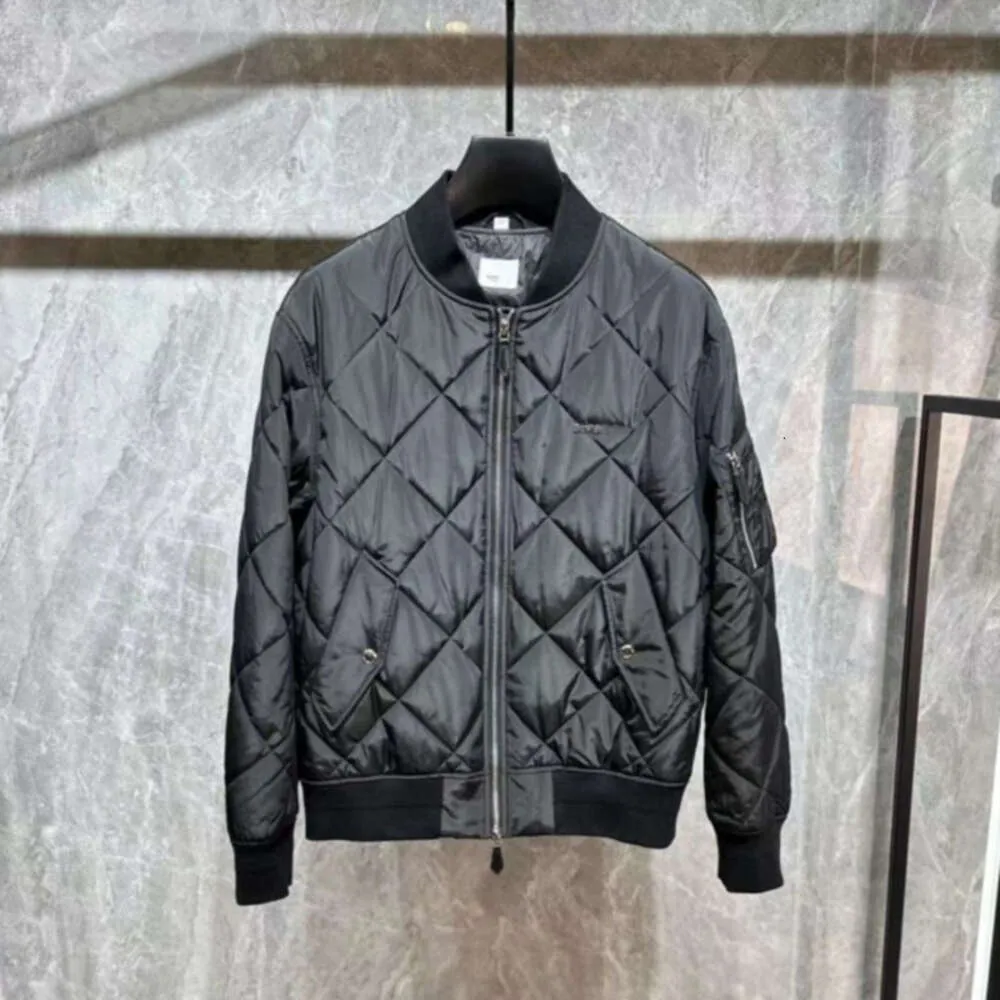 Luxury Designer Winter Jacket With Burb Rhombus Cotton Thickened