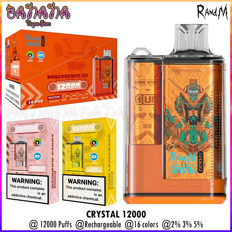 Fumot RandM Crystal 12000 Disposable Vape R And M 12K Puffs Electronic Cigarettes 20ml Pods