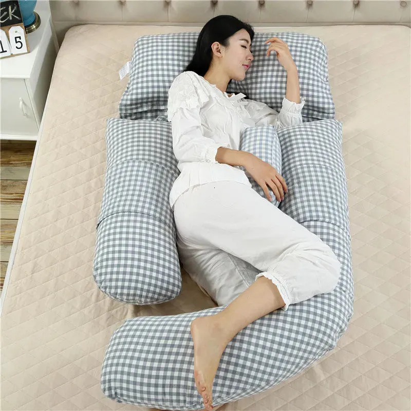 Oreillers de maternité Multi fonction U forme femmes enceintes oreillers coton maternité grossesse coussin confortable grand oreiller pour enceinte dormir 231006