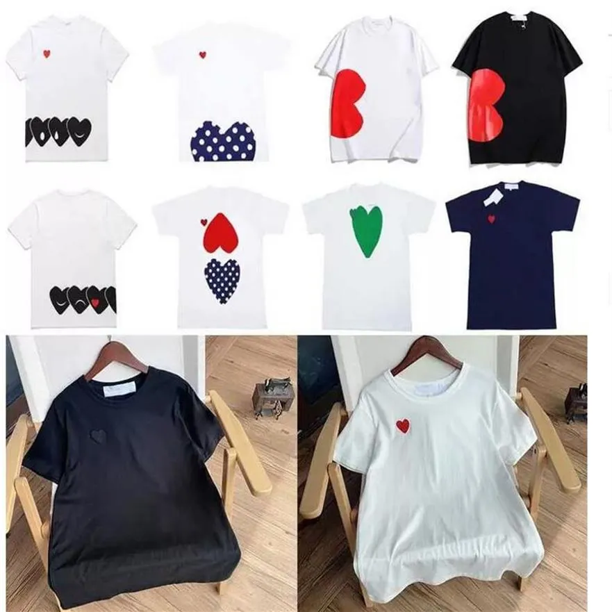 2021 Summer Tshirt Designer T Shirts Men Tops Love Red Heart Letter Embroidery Mens Women Clothing Short Sleeved Shirt Womens tee 307e