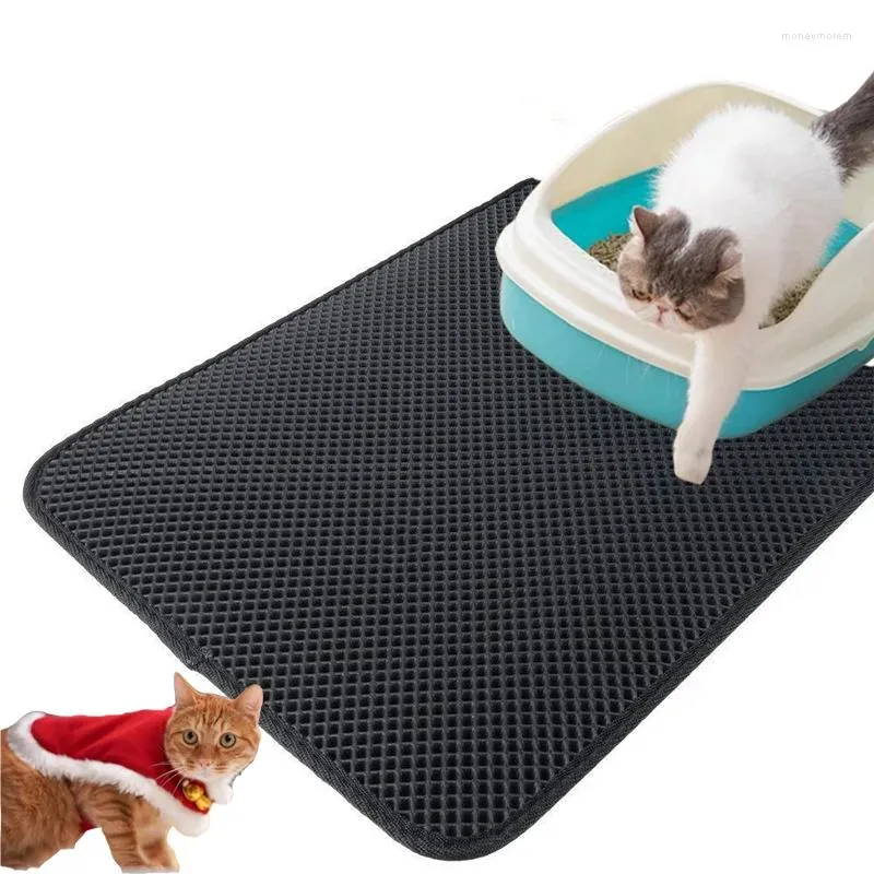 Lits pour chats tapis de litière pour animaux de compagnie Double couche coussinets de lit piégeant la boîte pour animaux de compagnie coussin imperméable pour le nettoyage de la maison des chats