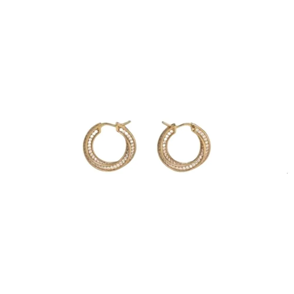 Ohrringe CLNE Designer Luxus Mode Damen Selena Volldiamant Twisted Gold Finish Ohrringe Französische Kreis Diamant Twisted Ohrringe