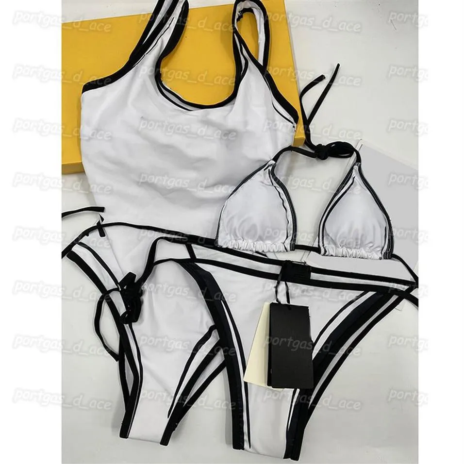 Mektuplar Kadın Bikinis Mayo Seksi Halter Split Mayo Kadınları Tek Parça Backless Bathing Suits Yastıklı Push Up Mysuits215v