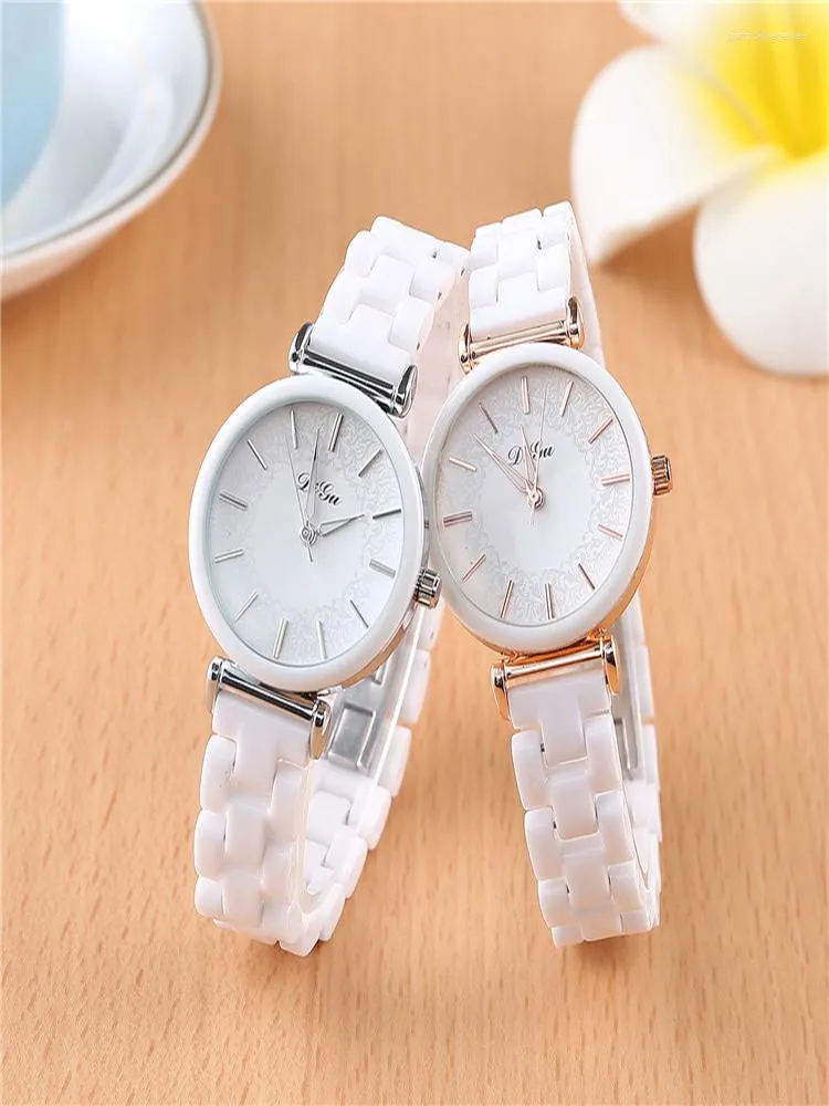 Relojes de pulsera Sailwind Luxury Crystal Women White Ceramic Ladies Watch Cuarzo Relojes de moda Muñeca para mujer