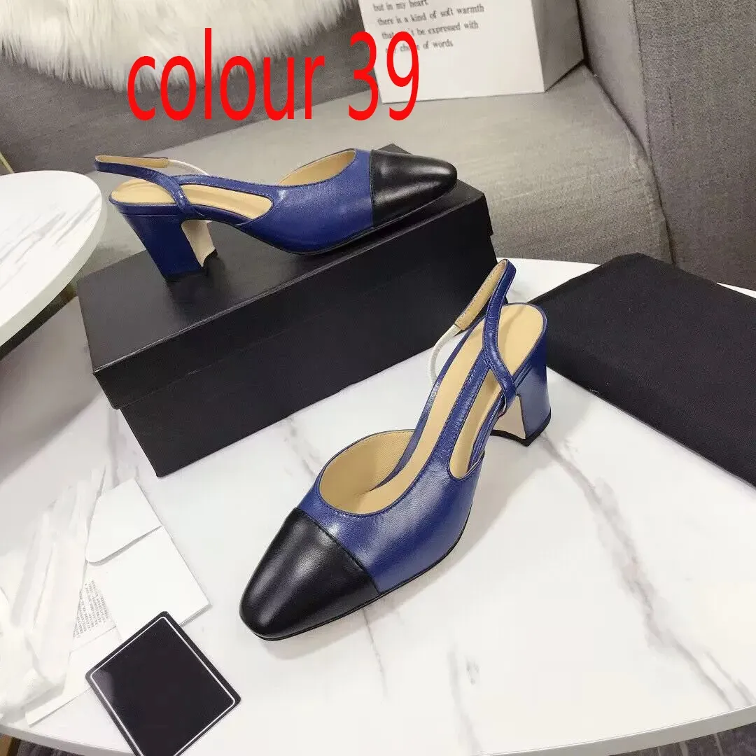 Women Fashion Luxury Slingback High heels Chunky heel Outdoor Spring Summer leisure party wedding Dress Shoes Vintage Designer Ladies ballet casual shoes size 34-42