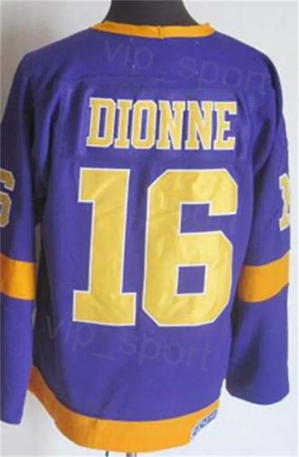 No16 Marcel Dionne Purple/Yellow CCM Throwback Stitched Jersey