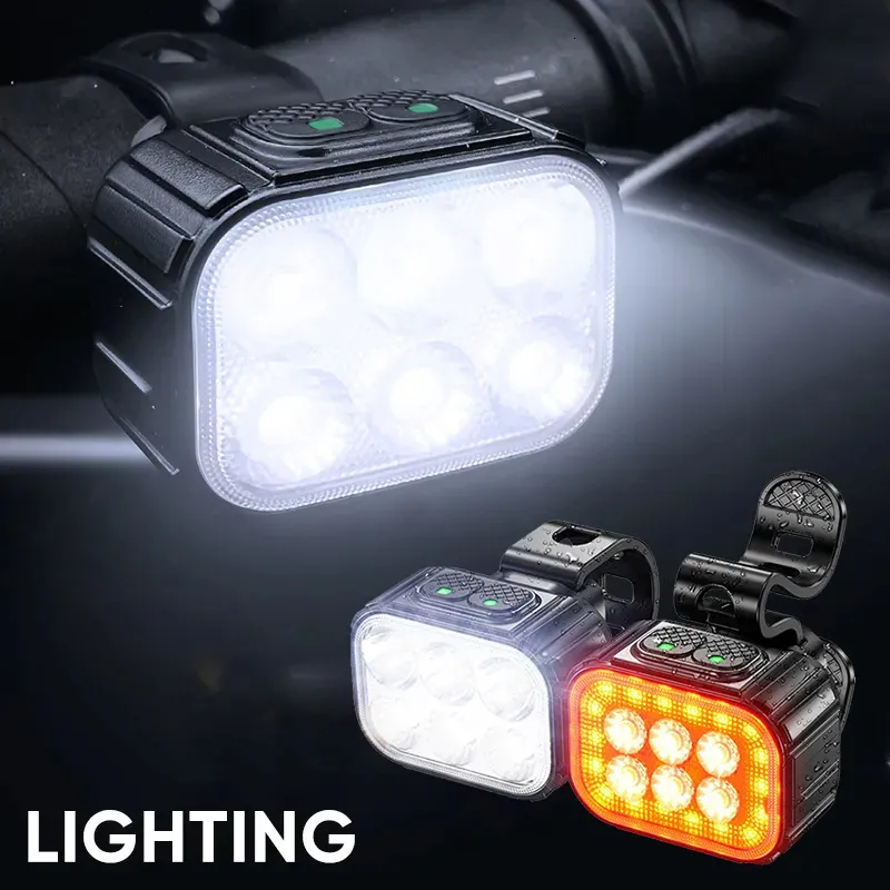 Bike Lights Light Front Rear Cycling LED Lamp Recharged Flashlight Rechargeable Road Bicycle Accessories 231009