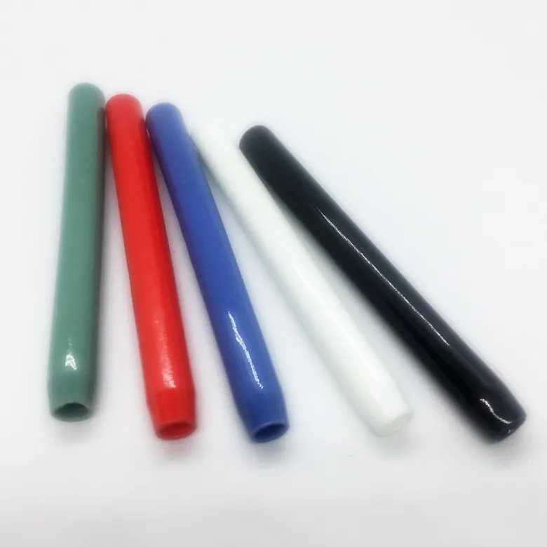 Latest Cool Colorful Ceramic Dugout Pipe Dry Herb Tobacco Filter Handpipes Cigarette Holder Portable Smoking Catcher Taster Bat One Hitter Hand Mini Tube DHL