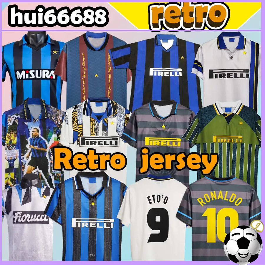 retro 1988-1999 Soccer jerseys MILITO RONALDO CAMBIASSO SNEIJDER ZANETTI ADRIANO Zamorano Milan Djorkaeff 1994 95 96 97 98 99 Inter men Football Shirt