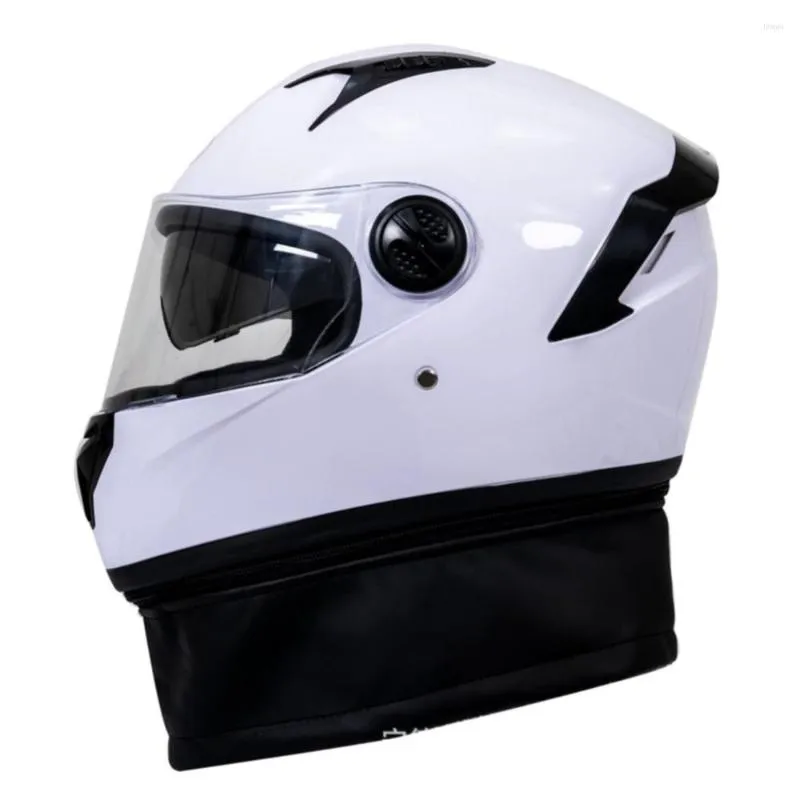 Caschi moto 2023 Casco integrale con sciarpa calda Ciclismo Capacete De Uomo Donna Moto Doppia visiera DOT approvato