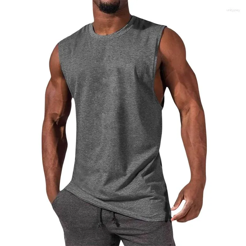 Débardeurs pour hommes hommes S séchage rapide haut de course col rond sans manches entraînement musculaire gymnase Fitness entraînement Sport t-shirt gilet