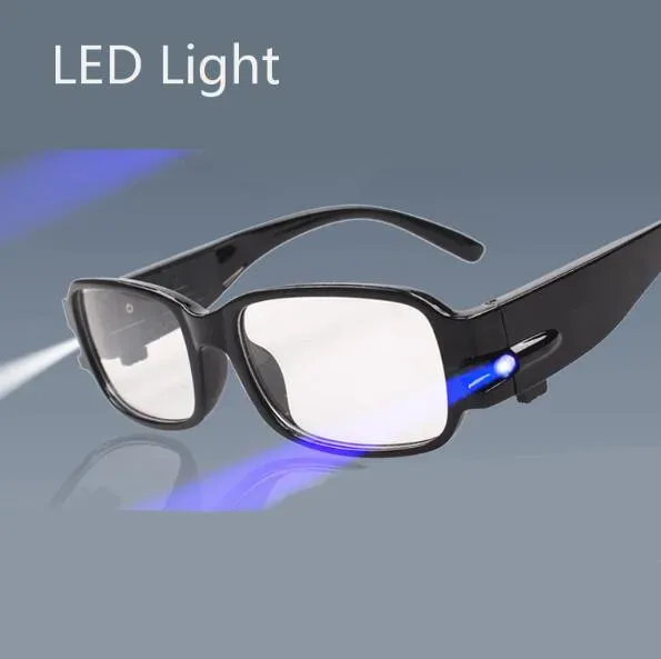 Multi Strength LED Reading Glasses Eyeglass Spectacle Diopter Magnifier Light UP +1.00 +1.50 +4.00 Diopter Presbyopic Glasses