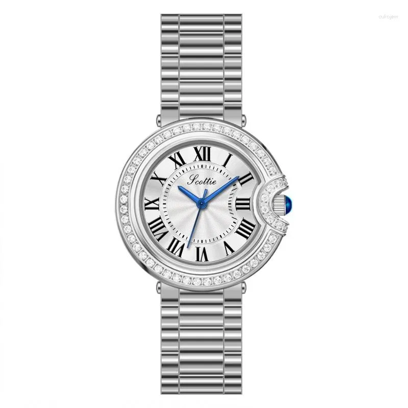 Armbandsur 2023 Stålband Kvinnor tittar på Fashion Lady's Diamond Watch Femininity Women's Wrist Clock Hours Relogio Feminino