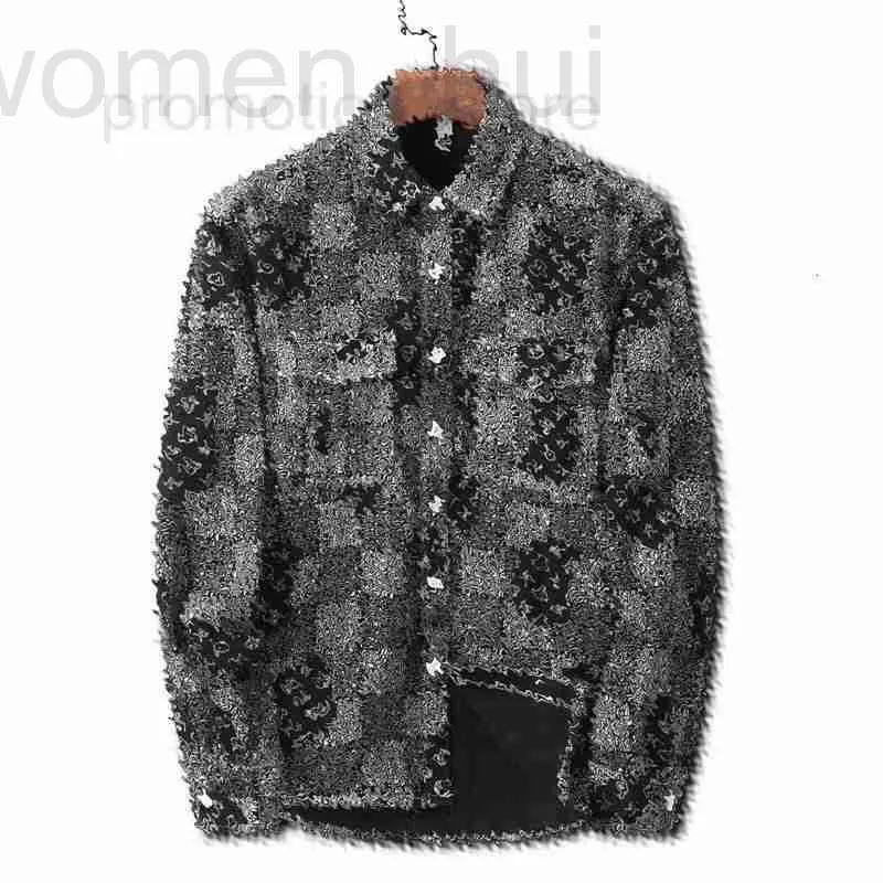 Мужские куртки дизайнерские дизайнерские 2023 Мужские пальто Куртки со вставками из джинсовой жаккардовой ткани с длинным рукавом Париж женские черные M-3XL IXFL DVWP