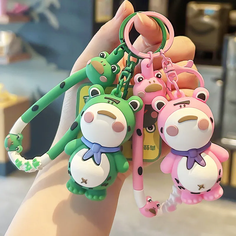 Netizen-Llavero de rana con dibujos animados creativos, muñeca de plástico suave 3D, colgante para bolso femenino, colgante para coche, regalo pequeño