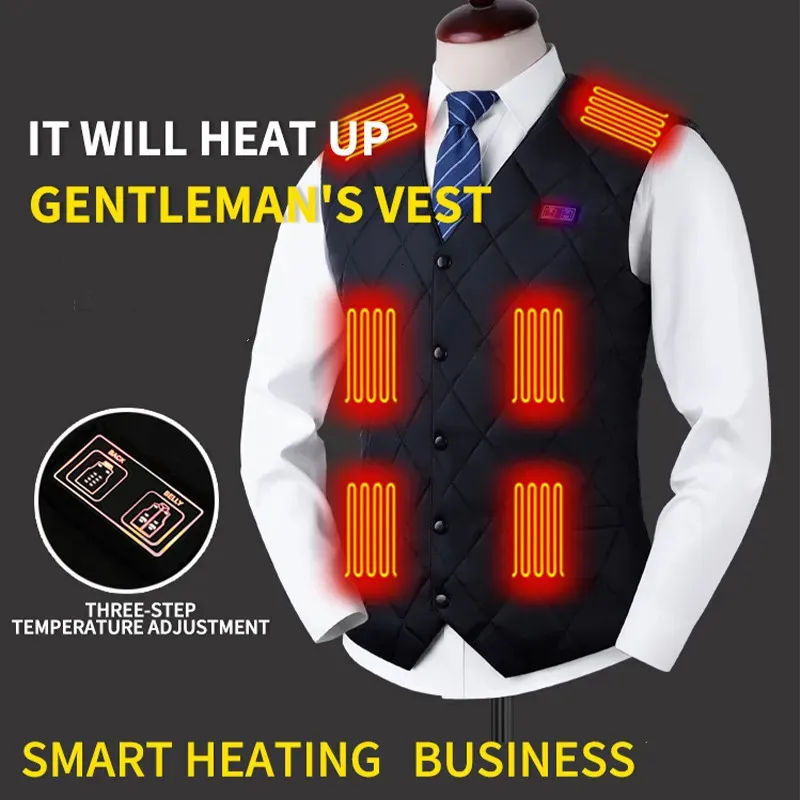 Gilets pour hommes 16 zones de charge intelligente chauffage gilet auto-chauffant vers le bas gilet pour hommes chaud USB charge chauffage intelligent à température contrôlée 231009