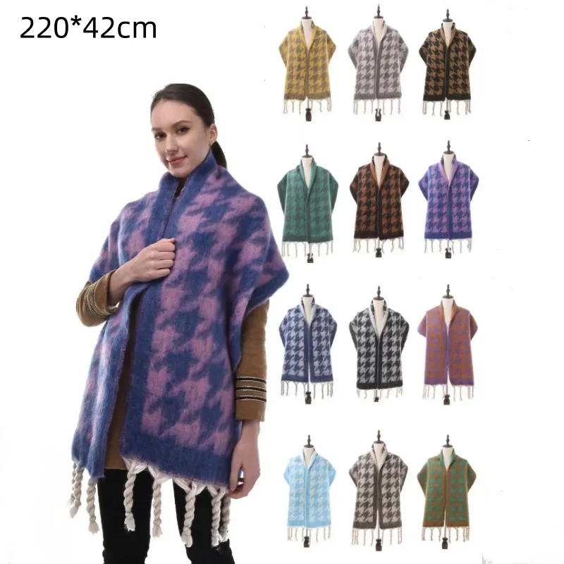 Cashmere Scarfs Women Luxury Letter Print Winter Thickened Warm Pashmina Female Fashion Bufanda Large Shawls Wraps Blanket