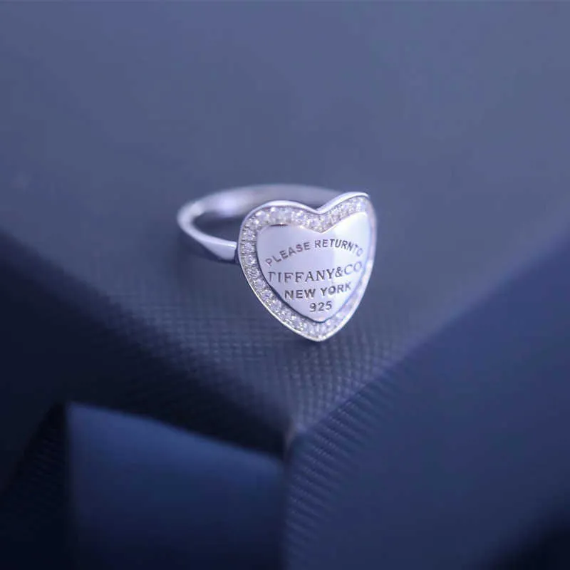 Tiff Ring Designer Sieraden Luxe mode-sieraden S925 Sterling Silver Edge Love Small Design Persoonlijkheid Cadeau Vriendin accessoire
