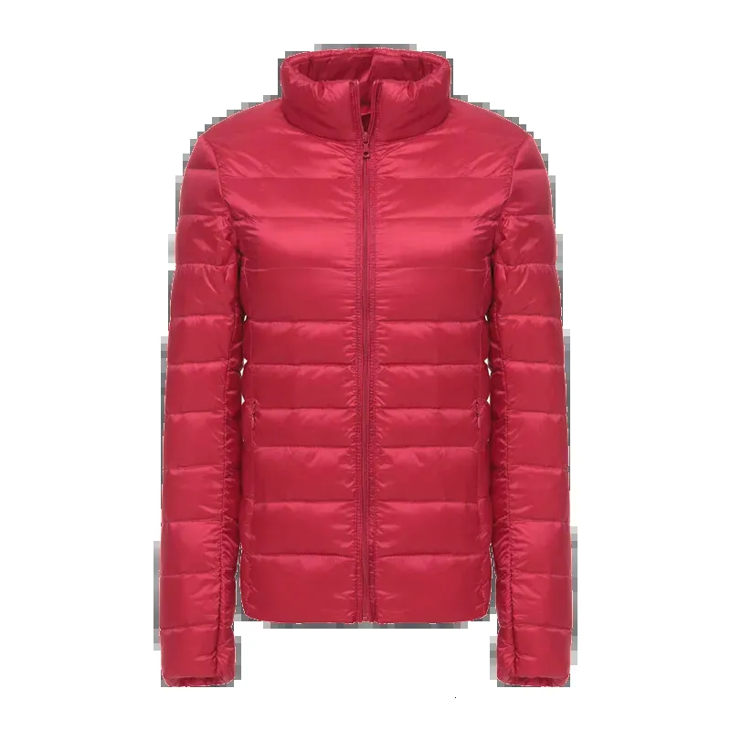 여자 다운 파카 7xl 여성 90% 흰색 오리 재킷 울트라 가벼운 얇은 코트 가을 가을 겨울 따뜻한 스탠드 하이킹 아브리서 231009