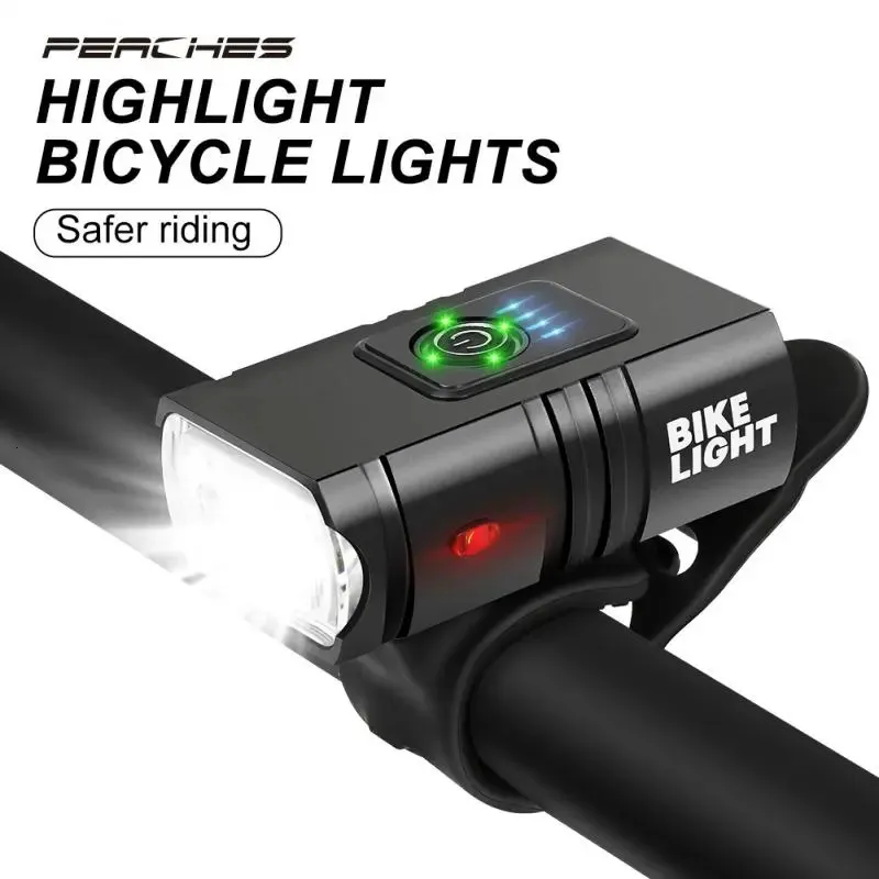 자전거 조명 LED 자전거 1000lm USB 충전식 파워 디스플레이 MTB Mountain Road Front Lamp Flashlight Cycling Accessories 231009