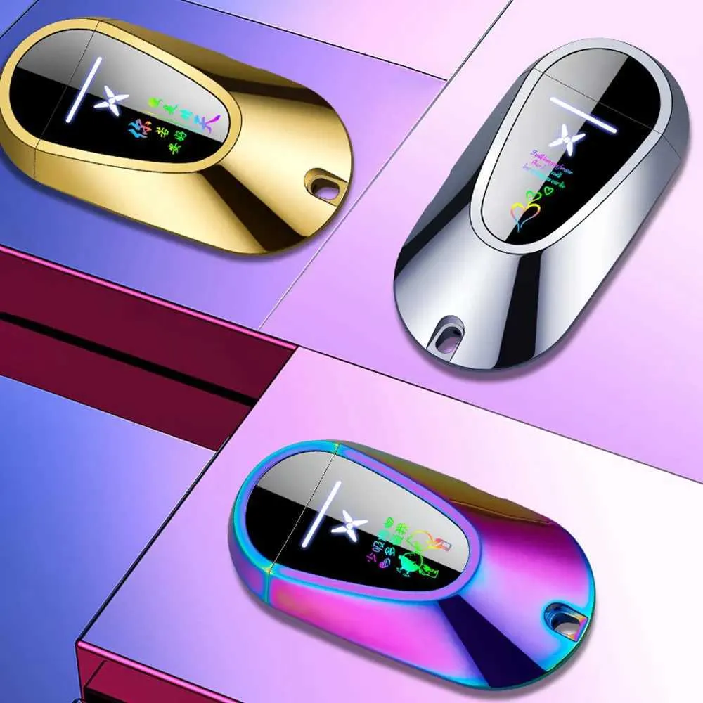 Lighters Car Key Double ARC Plasma Lighter Keychain Creative