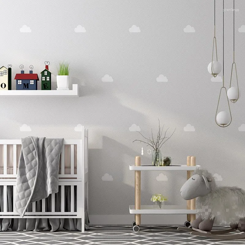 Bakgrundsbilder nordisk stil tapeter ins blå himmel och vita moln barn rum pojkar flickor sovrum prinsessan bakgrund vägg