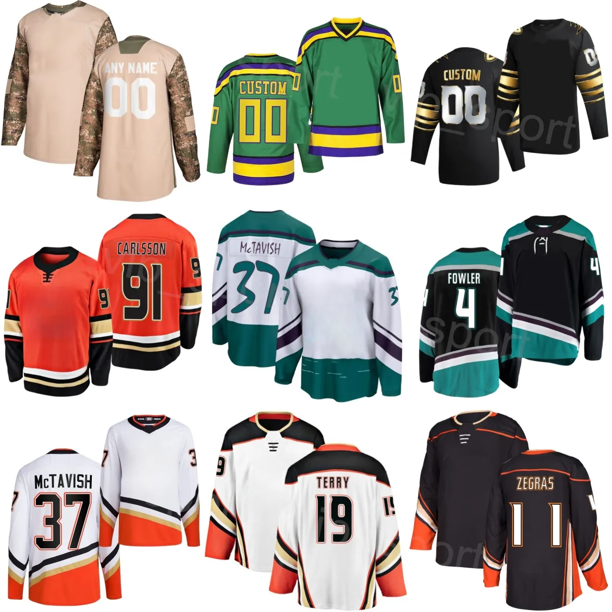 Women Men Youth Hockey 16 Ryan Strome Jersey 91 Leo Carlsson 11 Trevor Zegras 19 Troy Terry 4 Cam Fowler 37 Mason McTavish 77 Frank Vatrano Stadium Custom Name Number