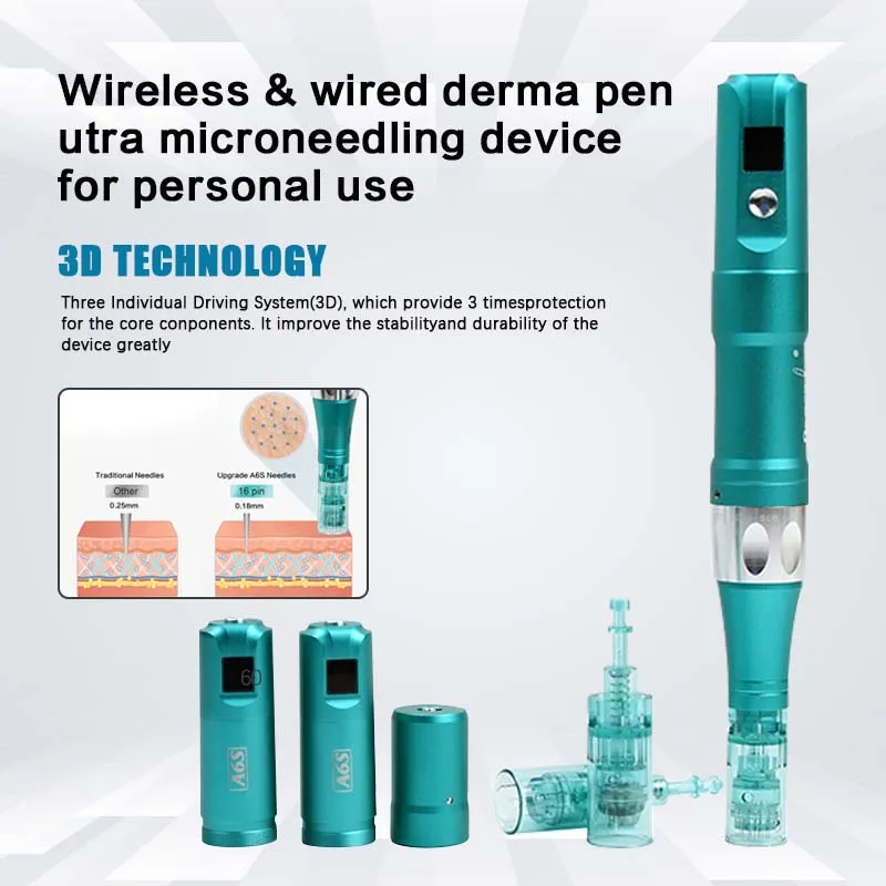 Hemanvändning Dr. Pen Electric Derma Pen CE -godkänd mikroneedleterapi Dermapen med nålkassetter Mesoterapi Microneedle Pen Fabrikspriset