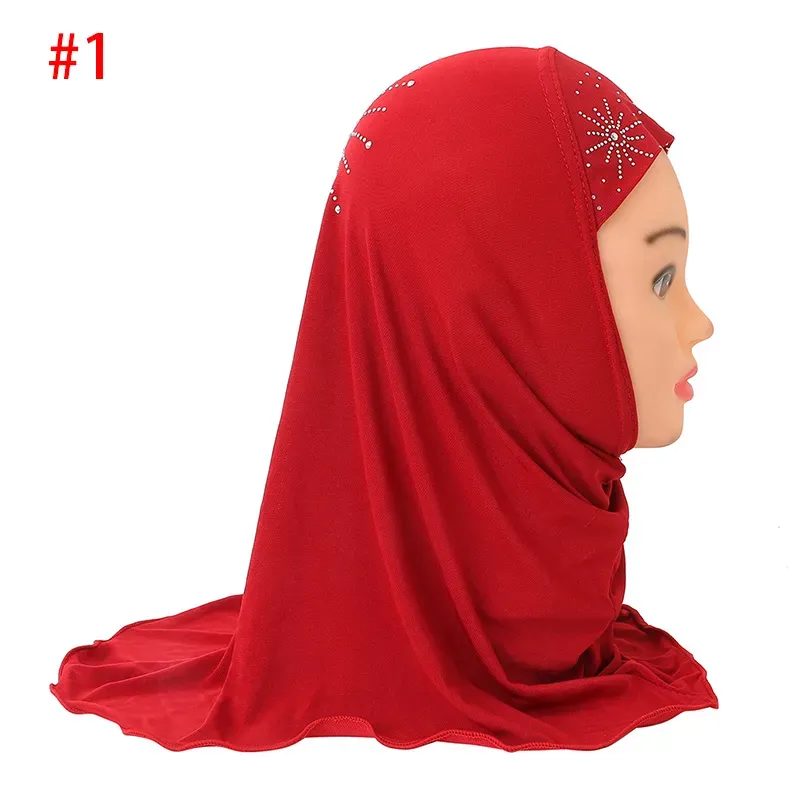 2021 Child Inner Hijab Scarf for Kids Muslim Girls Islamic Headscarf Turban Caps Ready to Wear Arab Full Cover Amira Shawls Headwear