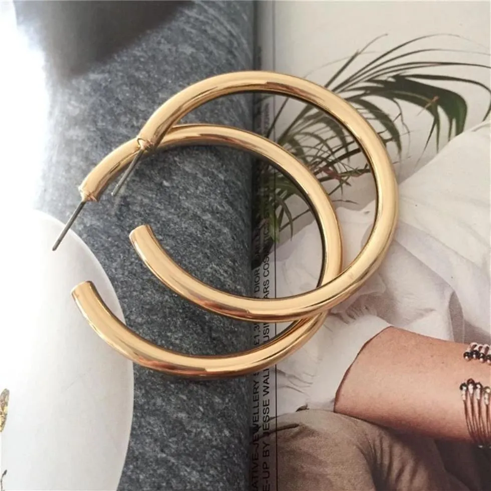 Hoop & Huggie Trendy Gold Color Plating Different Size Thickness Copper Earrings For Women Girl Elegant Gorgeous Casual Modern Jew340R