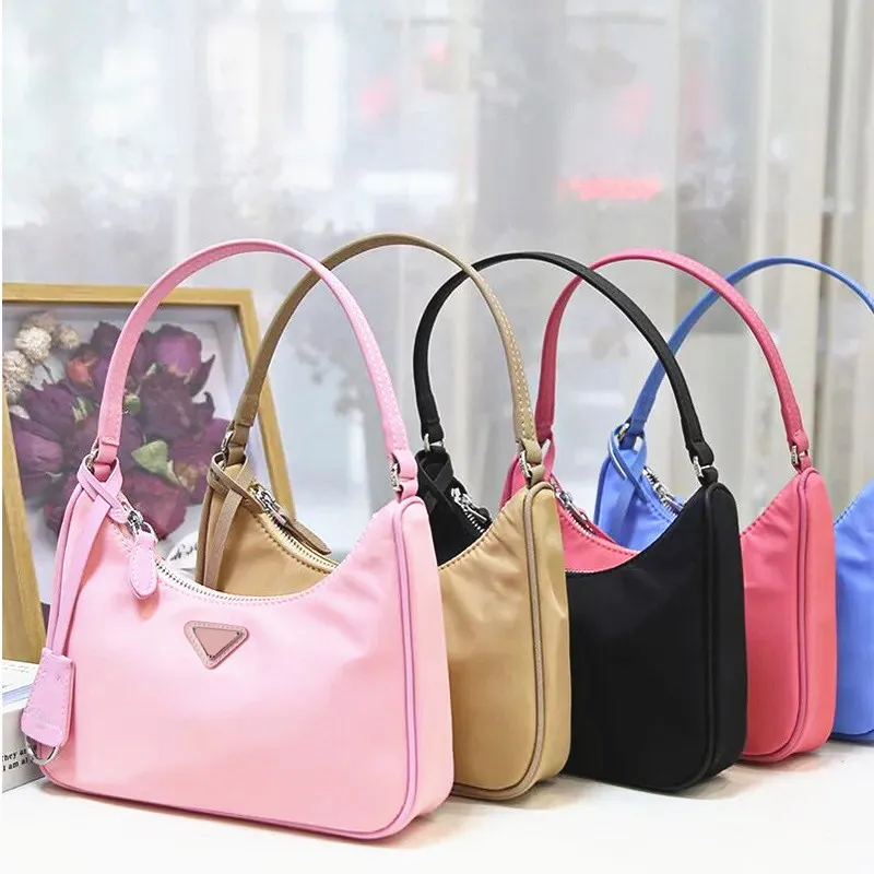 7A Quality 3pcs Summer Pink Nylon Bag Bag Wholesale Tote Luxurys 10A مصمم حمل الكتف الإبطين حقيبة نسائية للرجال الشهيرة حقائب يد محفظة محفظة كروسوديس القابض