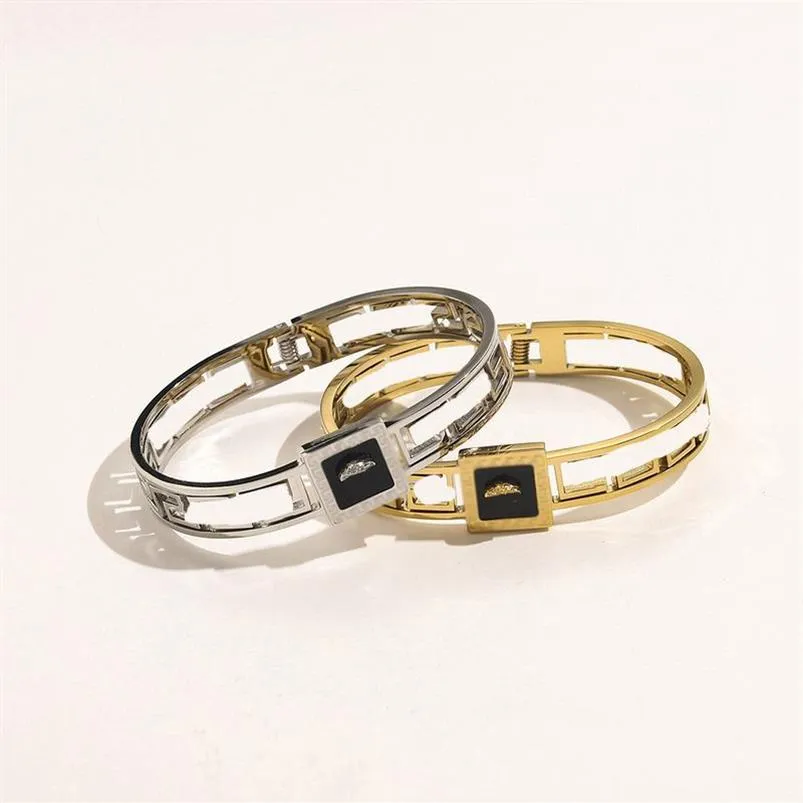 New Style Bracelets Women Bangle Luxury Designer Jewelry 18K Gold Plated Stainless steel Wedding Lovers Gift Bangles Accessories W297j