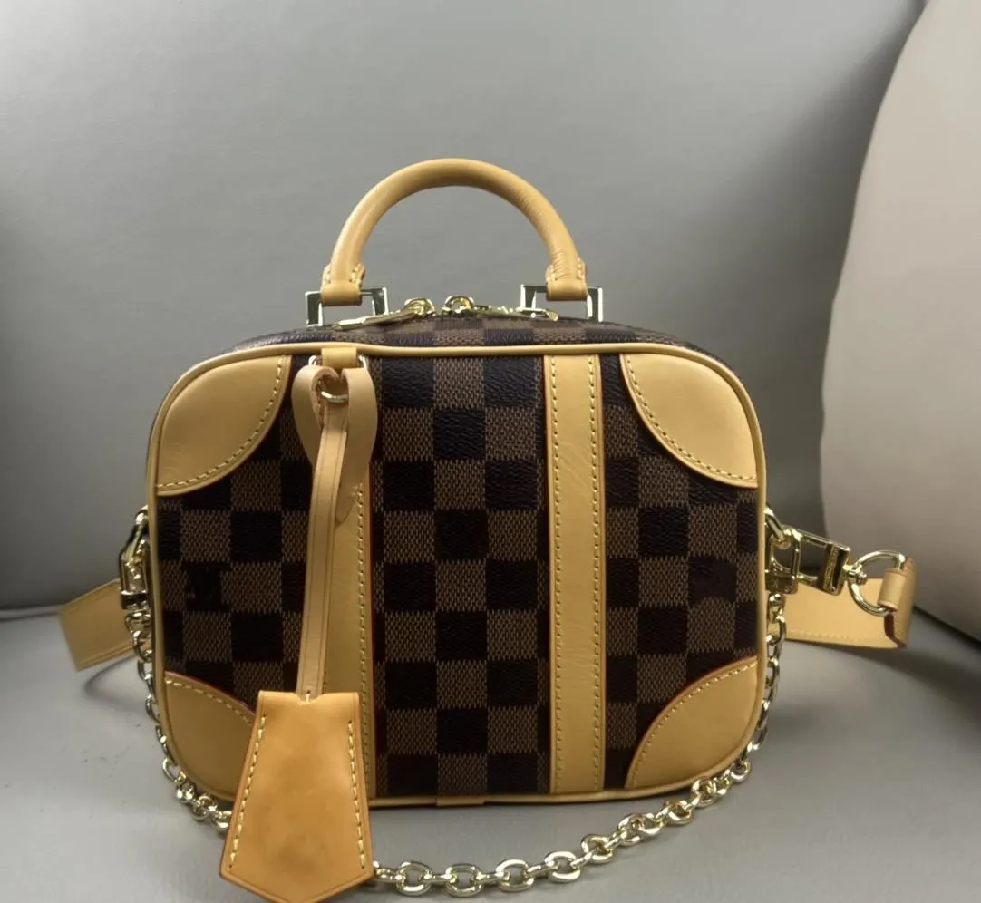 Nuova borsa di design di lusso Borse per smistamento di stoccaggio Borsa per catena di bagagli portatile Donna Uomo Borse per bagagli da viaggio a breve distanza Plaid di moda