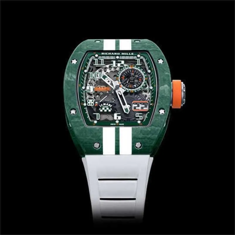 Luxo RMiles Swiss Watch ZF Factory Tourbillon Movimento Automático Relógio de Pulso Rm Pilot Sport Relógios de Pulso Série Rm029 Material de Fibra de Carbono Usado