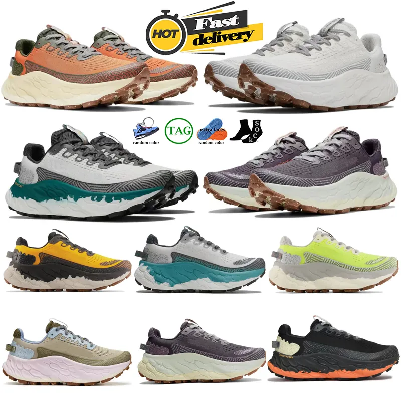 Designer Fresh Foam More Trail V3 Running Sneakers Men Women Casual Shoes Studio Brown Light Army Green Phantom Black Men Women Walking Sport Trainer