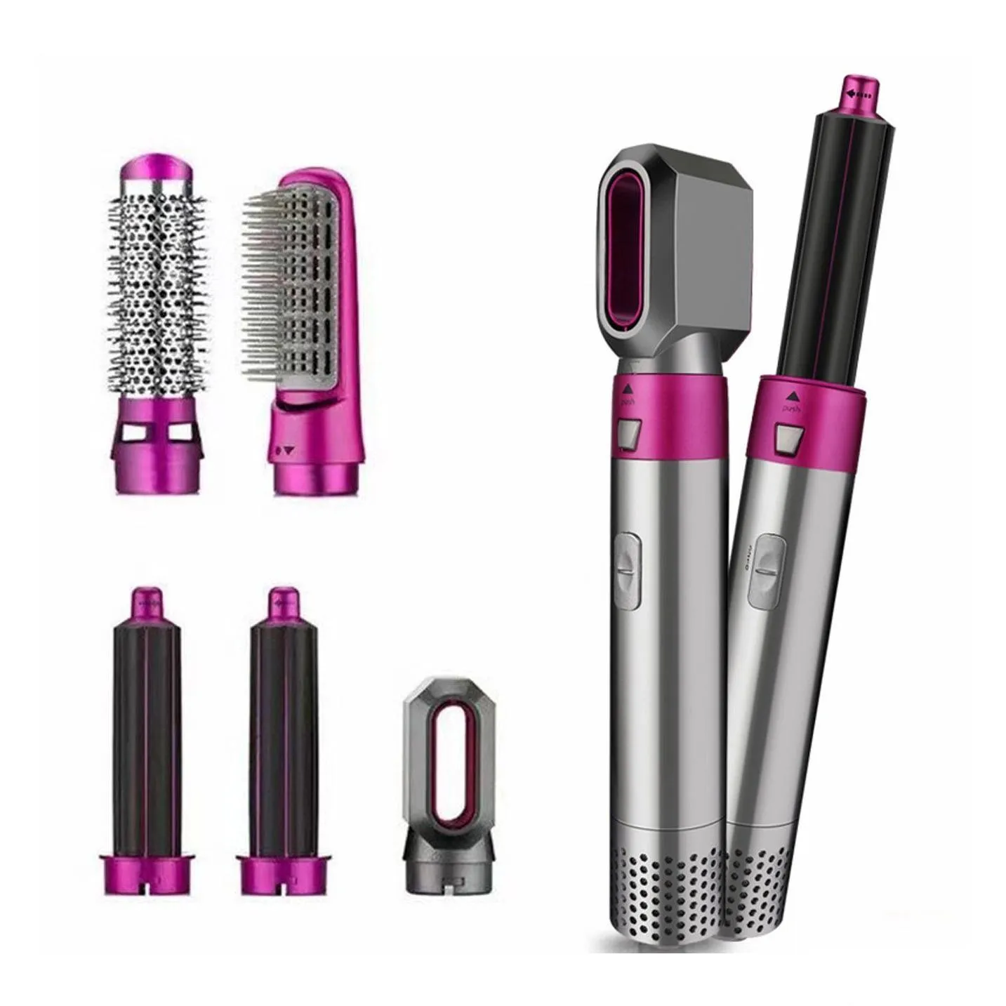 Altri articoli vari per la casa Asciugacapelli elettrico 5 in 1 pettine Piastra per ioni negativi Blow Air Staccabile Wrap Curling Wand Brush Drop Dhnlt