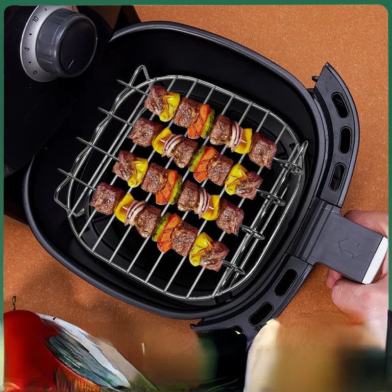 Stainless Steel Circular BBQ Grill Rack With Deep Fryer Kmart Stand