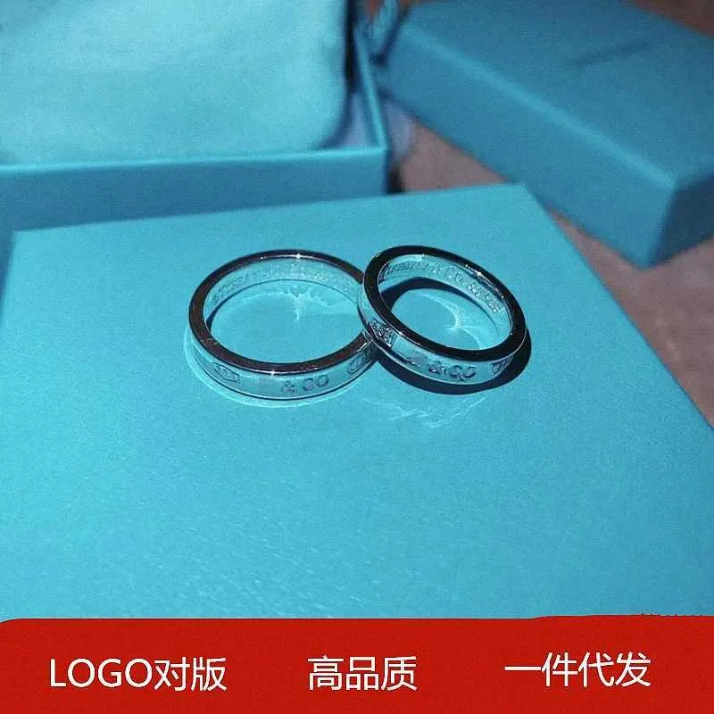 Tiff Ring Designer Luxury Fashion Jewelry S925 Silver Högkvalitativ 1837 Ring Small Alphabet Classic Black Ring Qixi Valentine's Day Gift Jewelry Accessory