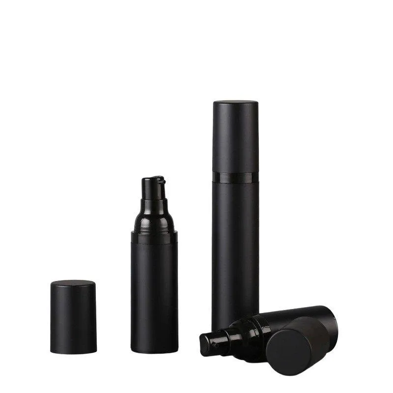 15ml 30ml Black Airless Bottle Lotion Cream Pump Plastic Container Vaccum Spray 50ml Cosmetic Bottles Dispenser For Cosmetics Nfpoh