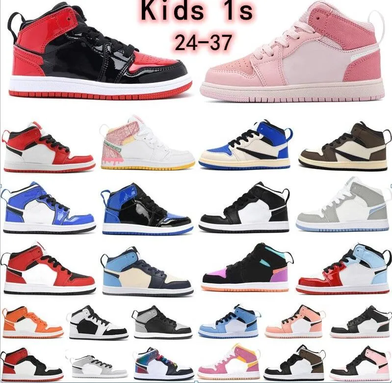 Kinderschuhe 1s Kleinkind 1 Schuh Kinder Jungen Basketball Schwarz Mid Sneaker Chicago Designer Blaue Turnschuhe Baby Kind Jugend Kleinkinder Sport Sportlich Größe 24-37