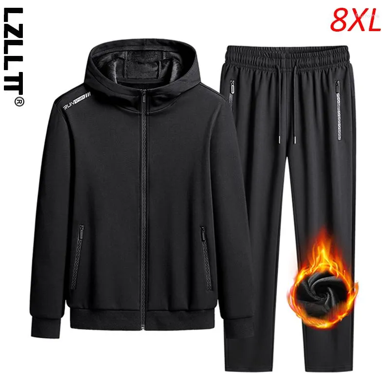 Erkek Trailtsits 2023 Erkekler Polar Hooded Sıradan Spor Yansıtıcı Takip Setleri Man Sportswear Joggers Suits Sweetpants Ceket Erkek Plus