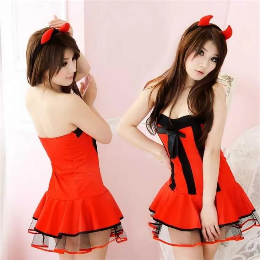 Ny sexig underkläder Cosplay Maid Black Red Halloween Costume Devil Pack Bar Nightclub Pack Christmas Costume Uniform P283H