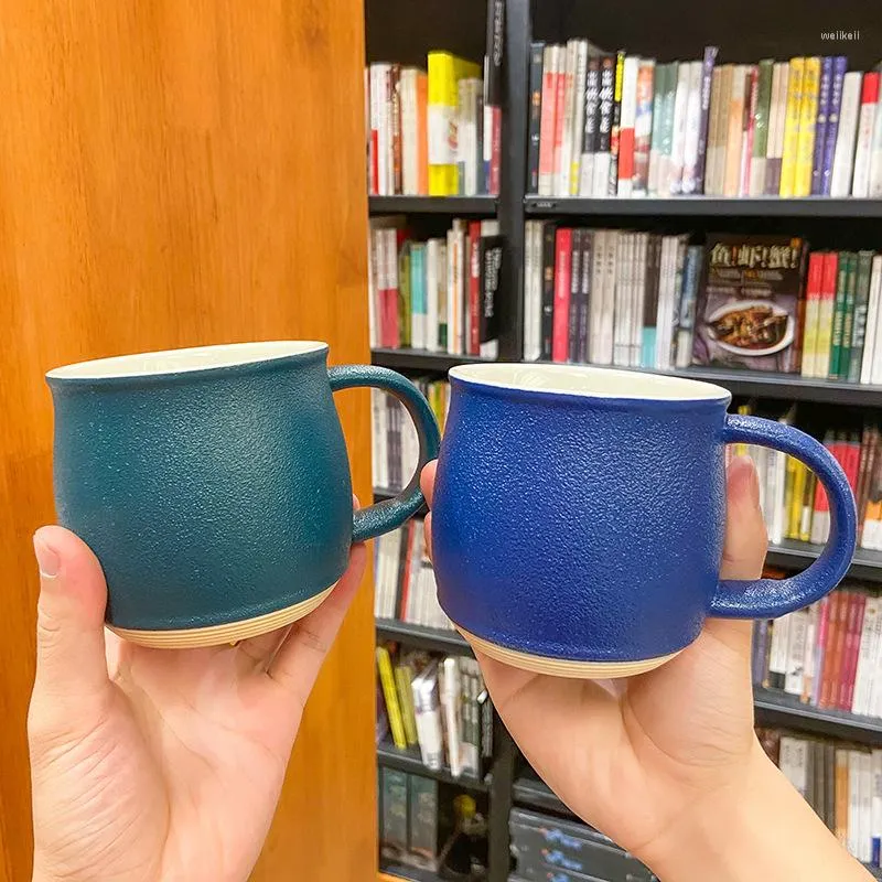 Tazas Estilo japonés Creativo Retro Simple Color Sólido Taza de cerámica esmerilada Oficina en casa Té Taza reutilizable Conjunto
