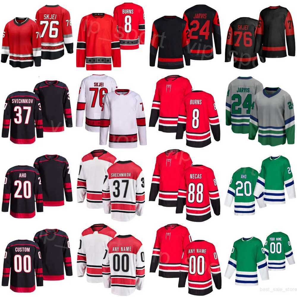 Dames Heren Jeugd Hockey 76 Brady Skjei Jerseys 88 Martin Necas 20 Sebastian Aho 8 Brent Burns 37 Andrei Svechnikov 82 Jesperi Kotkaniemi Seth Jarvis Heritage Classic